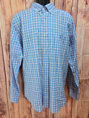 Vineyard Vines Mens Classic Fit Tucker Shirt Large Blue Pink Plaid